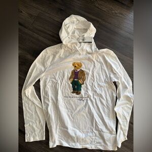 Ralph Lauren White Hooded Long Sleeve Tee